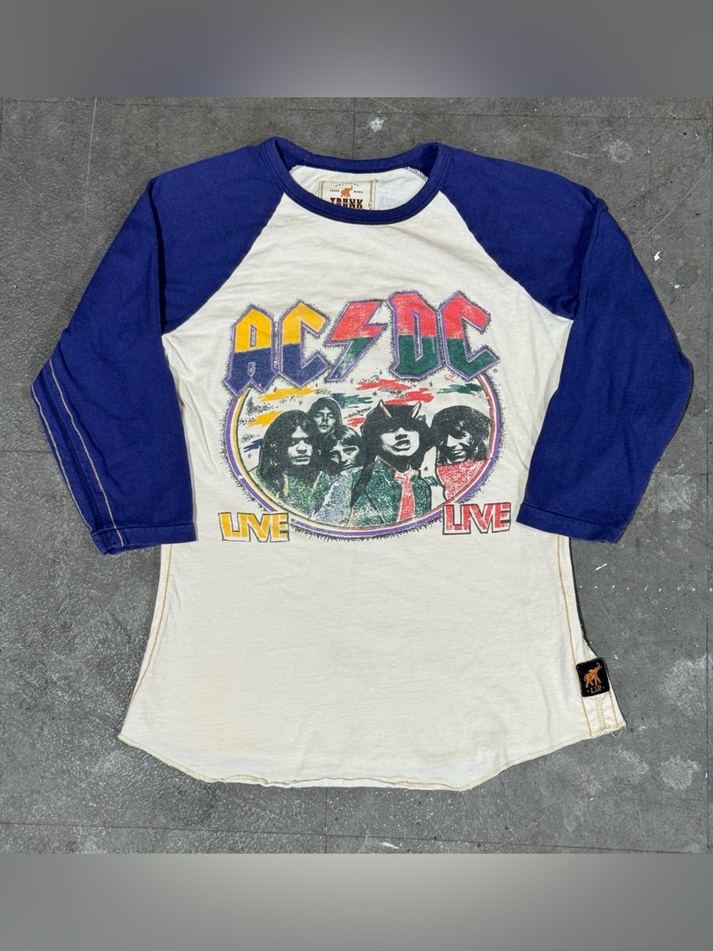 Trunk Ltd AC/DC A Moment In Time Limited Edition Vintage BaseBall Shirt Size 0
